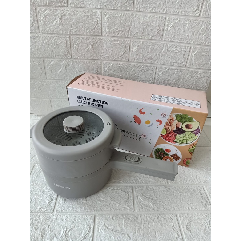 Gobra ♕  XNM-650 Multi Function Electric Pan 2 Tier 20cm Mechanic Control 700w Panci Listrik Elektronik Import