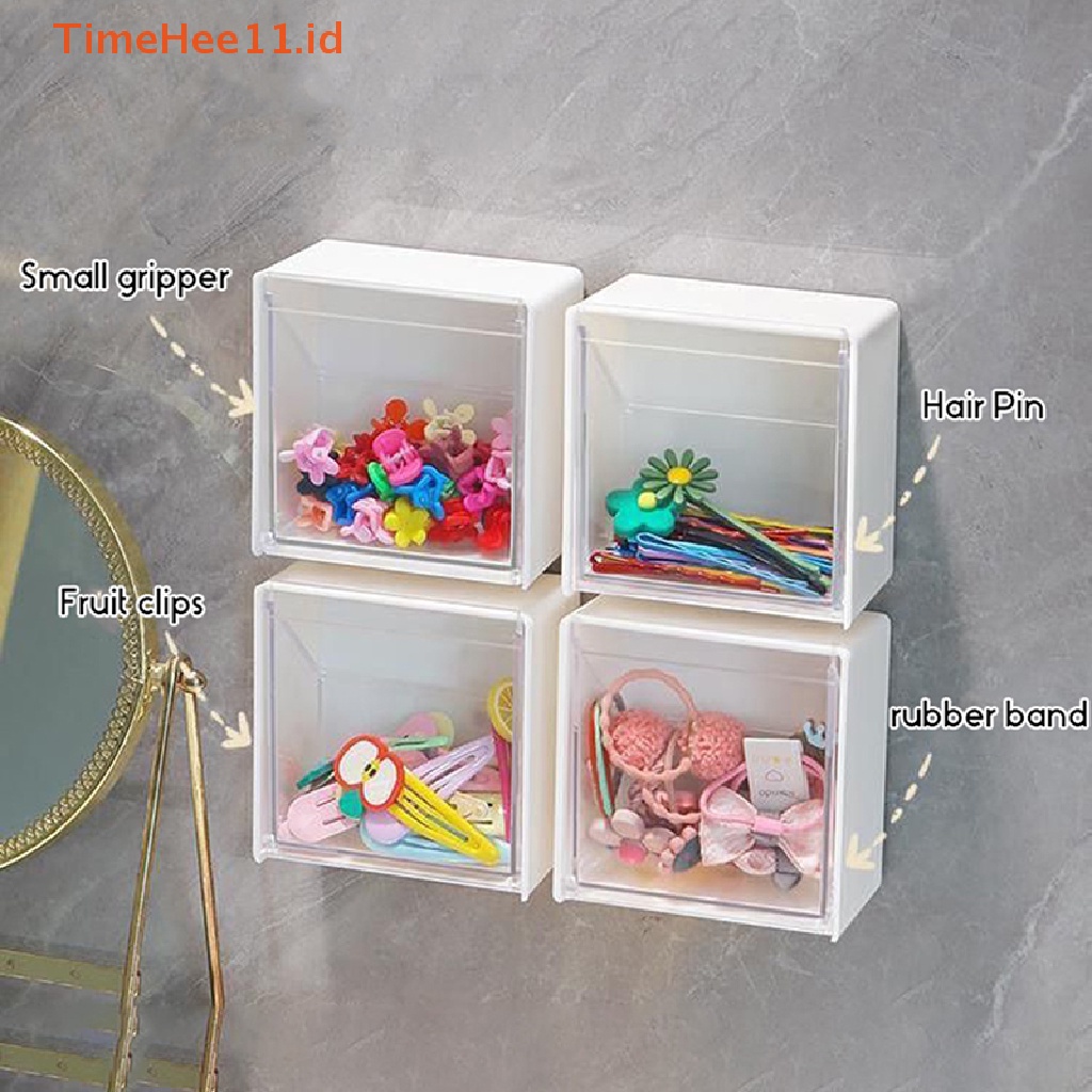 Timehee Kotak Penyimpanan Tempel Dinding Desain Kerang Tempat Penyimpanan Cotton Swab Plastik ID
