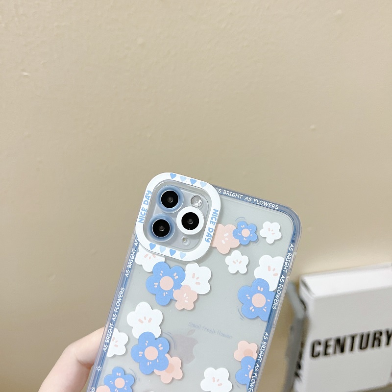 IPHONE Untuk Iphone14 13 12 11 Pro MAX X XR XS Max7 8 Plus Transparan Bunga Ponsel Pelindung soft shell