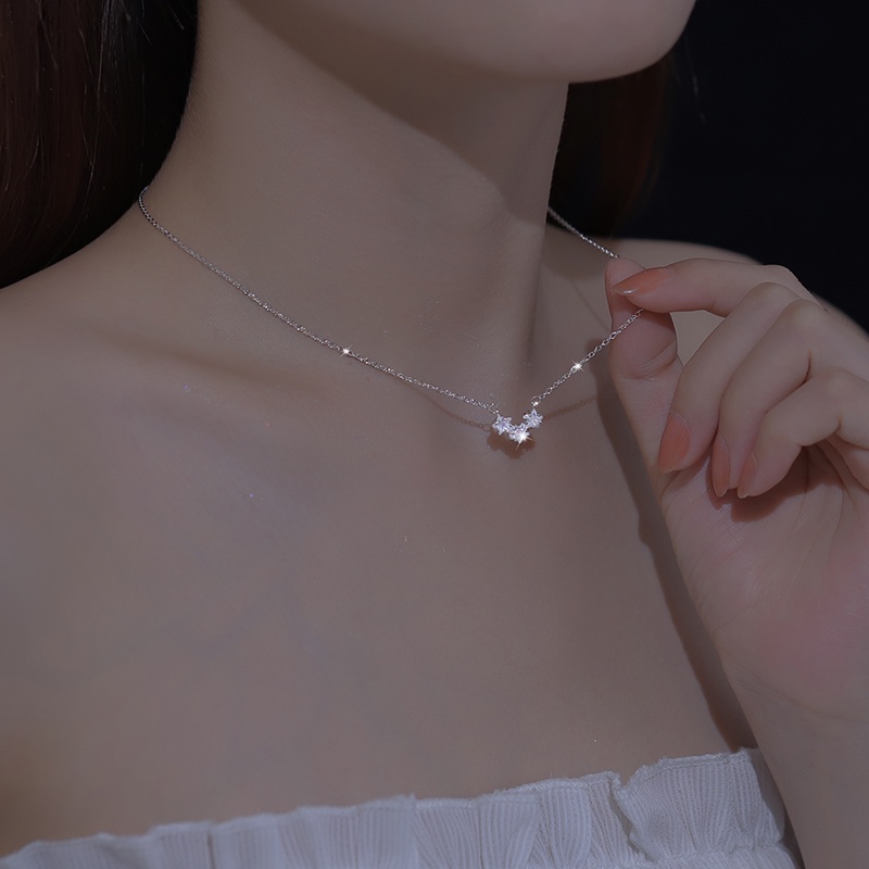 Kalung Bintang Kristal Kalung Wanita Perak925 Hadiah Ultah Valentine