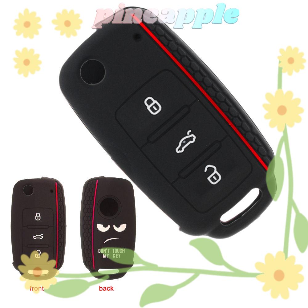 Pineapple Car Key Case Pelindung Otomatis Silikon Lembut
