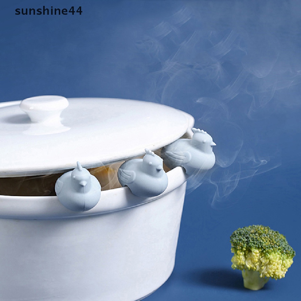 Sunshine1/3pcs Kitchen Lid Holder Silicone Penutup Holder Anti Tumpah Penjepit Tutup Panci ID