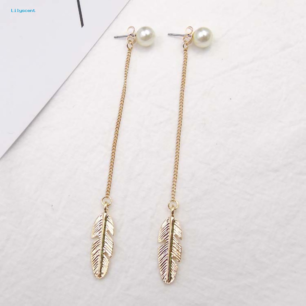 Anting Tetes Bahan Alloy Lilyscent Untuk Gadis Pearl Earing Mudah Digunakan