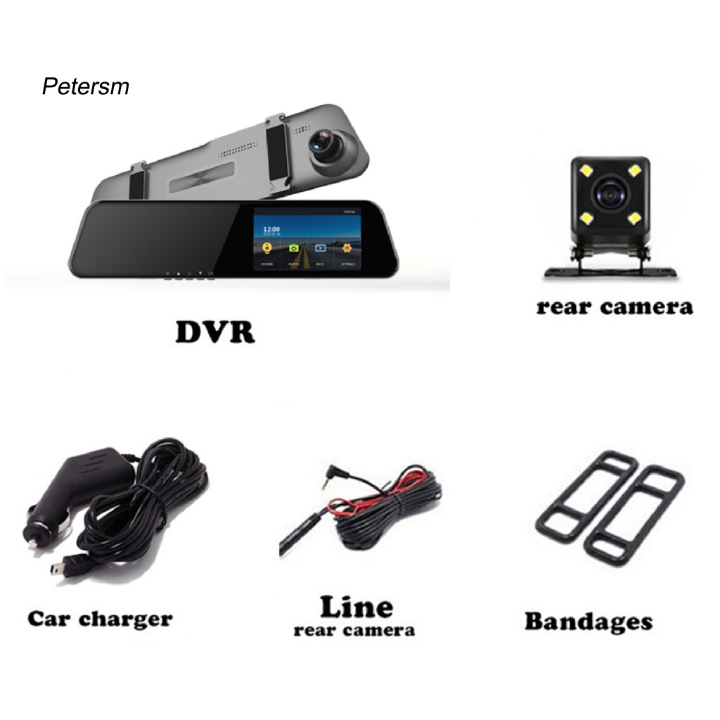 Pp Perekam Mobil Cembung Untuk Mobil 4.5-Inch Dual DVR Kamera Cadangan Daya Rendah Comsumsi