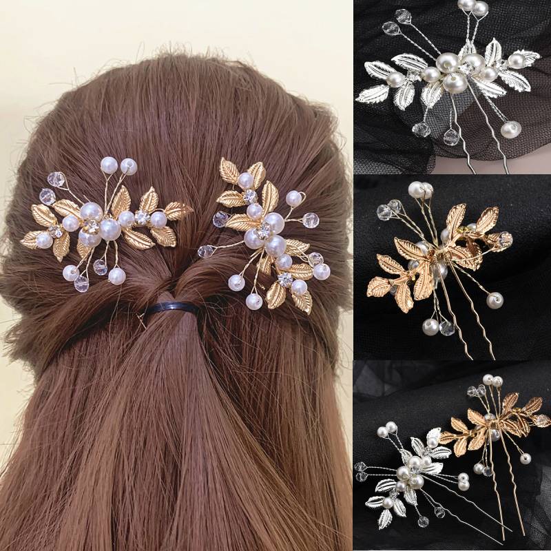 [Unggulan] Bridal Barrette Sopak Untuk Pernikahan Bunga Mutiara Kristal Pernikahan Rambut Jepit Rambut Mutiara Berlian Imitasi Hair Clips Women Wedding Hair Accessories