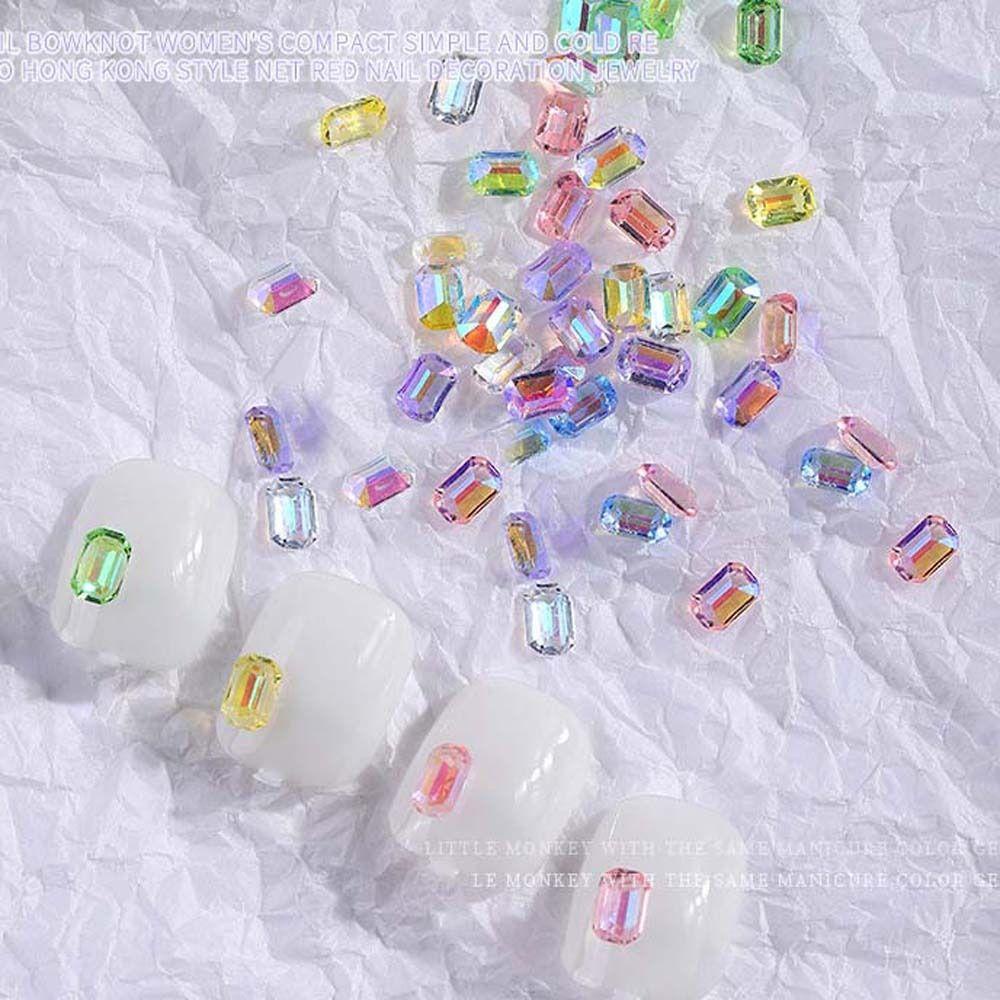 Mxbeauty Aurora Dekorasi Kuku Wanita 6grid Berbentuk Oktagonal Manikur Aksesoris Hiasan Kuku Ins Gaya Perhiasan Kuku