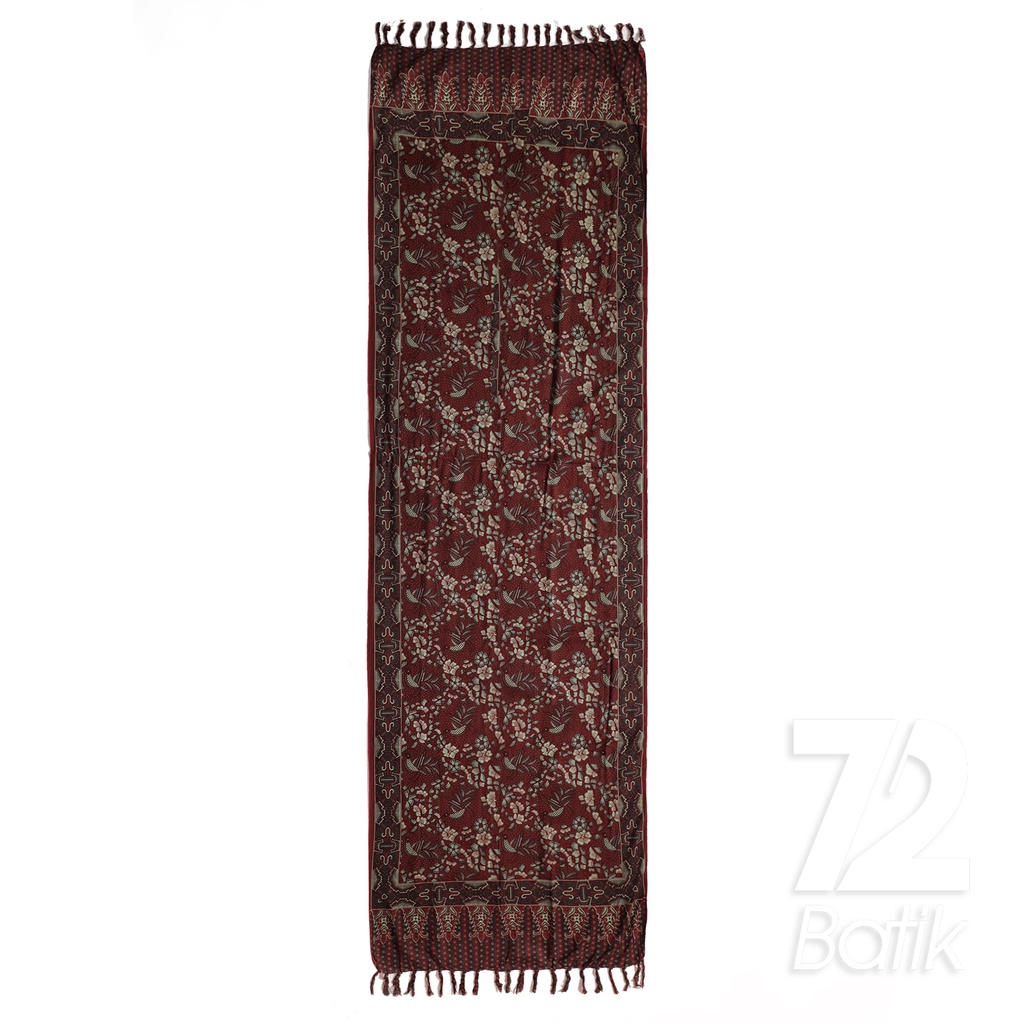 SYAL BATIK SCARFT Premium Motif Burung Gelatik Warna Merah 723336 Cap 72