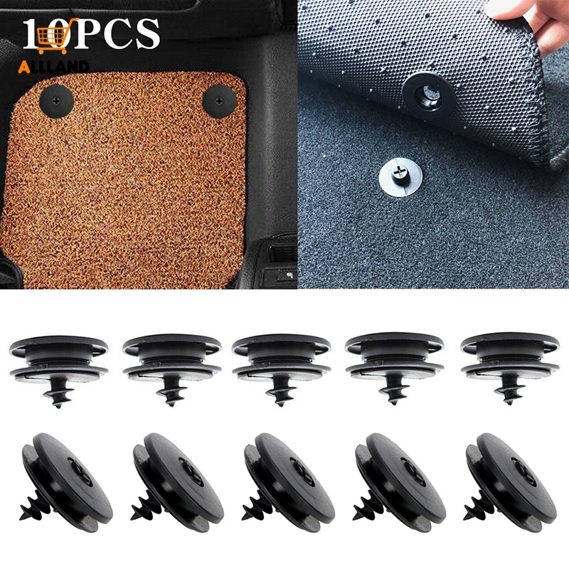10pcs/set Gesper Karpet Mobil Bulat Mini Plastik Berkualitas Tinggi/Instalasi Mudah Dilepas Pengikat Footbed Otomotif/Aksesoris Fixer Pijakan Kaki Kendaraan