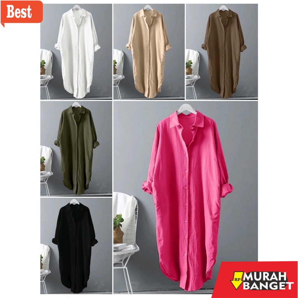 Tunik jumbo terbaru untuk wanita- PROMO NEW AILEN Crinkle TUNIK OVERSIZE - TUNIK JUMBO - TUNIK CRINK
