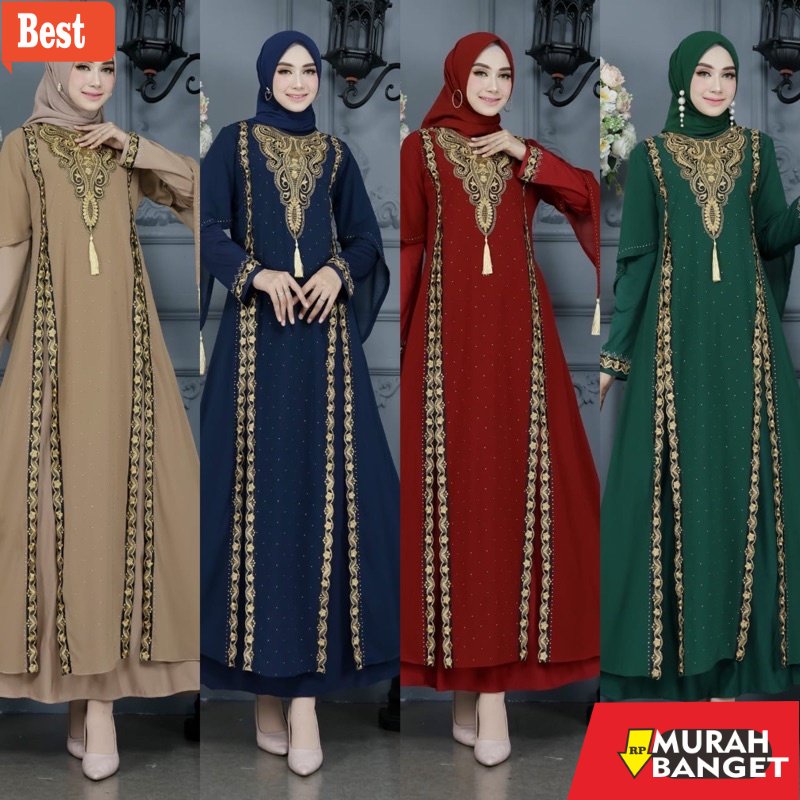 Gaya ala timur tengah di hari raya- RINA BUSANA - Gamis Abaya Turkey Terbaru - Gamis Abaya Warna Mar