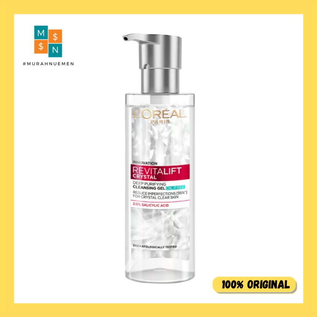 L'Oreal Loreal Paris Revitalift Crystal Cleanser Gel 120 ml - Pembersih Wajah Salicylic Acid - Murahnuemen