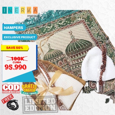 Paket Sajadah Kepala Tasbih Kayu Peci Tas Tile Souvenir Tahlil 40 Hari