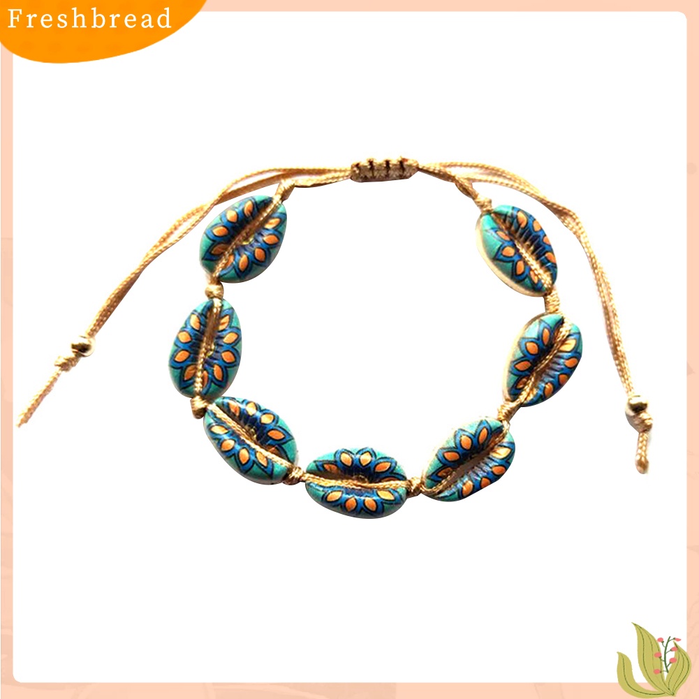 &lt; Freshbread &gt; Hawaii Wanita Musim Panas Pantai Cowrie Kerang Pesona Untai Gelang Bangle Perhiasan