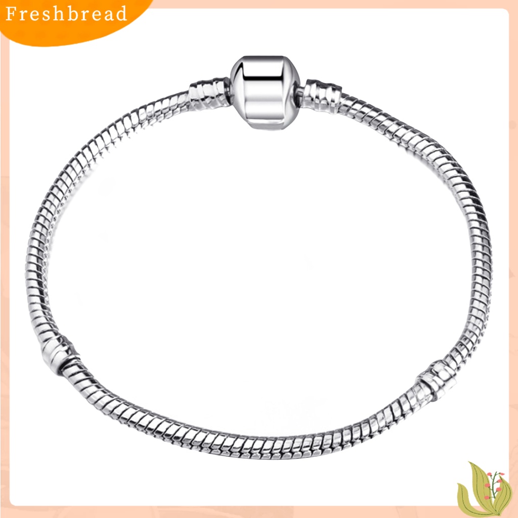 &lt; Freshbread &gt; 3mm Unisex Gelang Manik-Manik Lubang Besar Kilau Cerah Perhiasan Rantai Ular DIY Chic Gelang Untuk Pesta