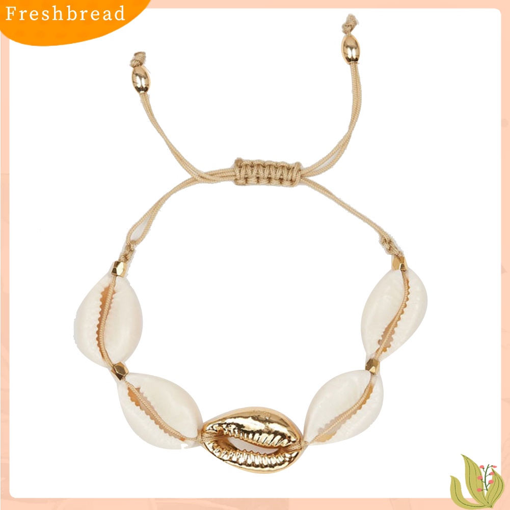 &lt; Freshbread &gt; Bohemia Cowrie Shell Gelang Musim Panas Pantai Wanita Handmade Bangle Perhiasan Hadiah