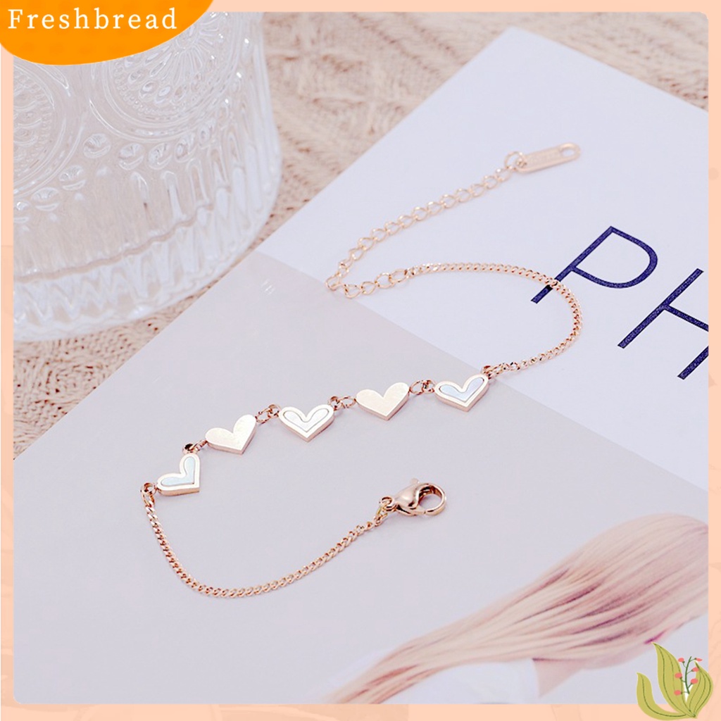 &lt; Freshbread &gt; Gelang Rantai Adjustable Indah All-match Hati Sederhana Pasangan Perempuan Tangan Rantai Perhiasan Aksesori