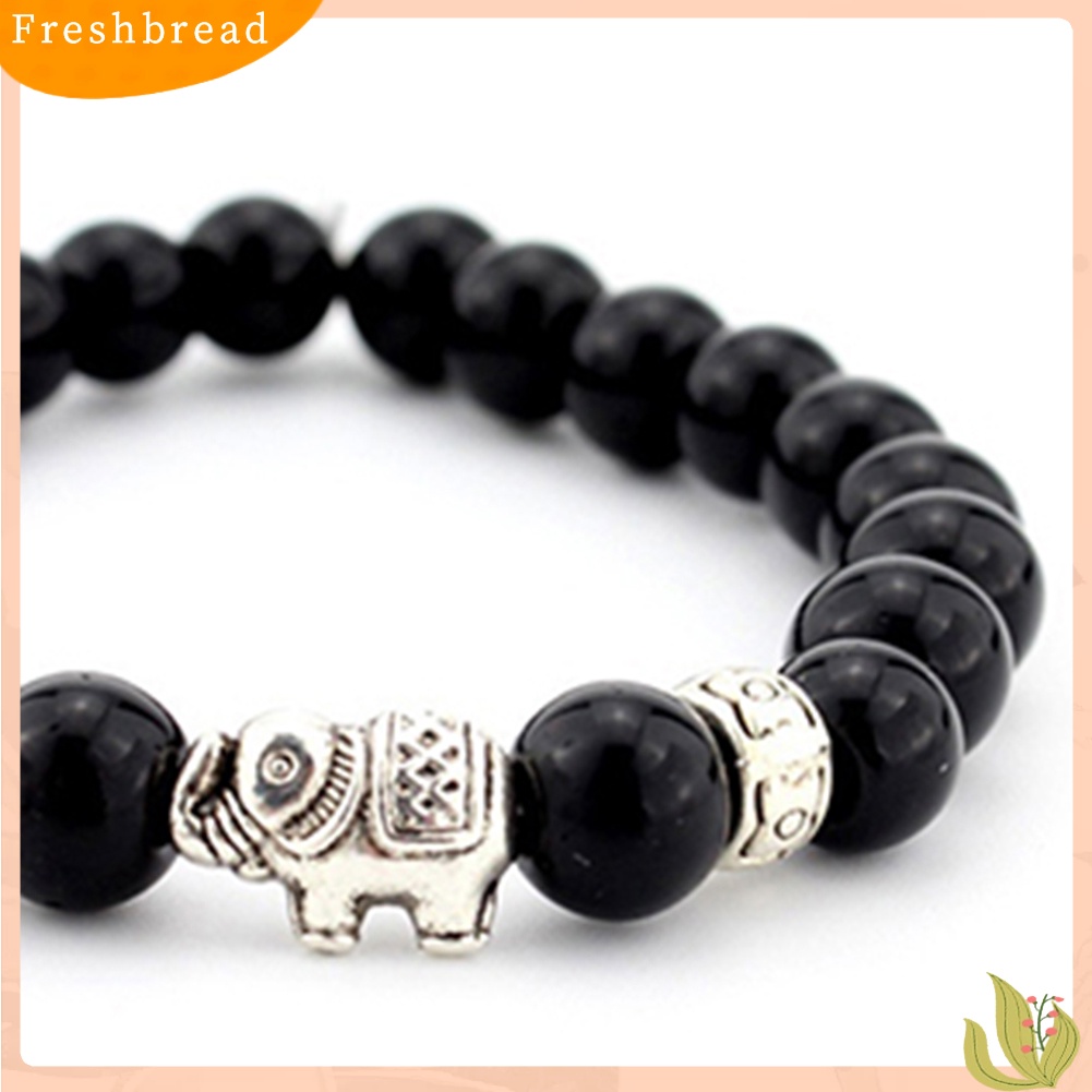 &lt; Freshbread &gt; Gelang Gajah Wanita Pria Tali Elastis Manik-Manik Rantai Bangle Perhiasan Charms