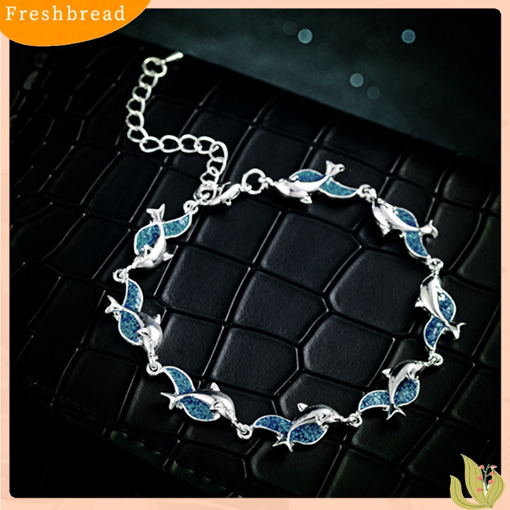 &lt; Freshbread &gt; Gelang Dolphin Charm Perhiasan Hadiah Paduan Wanita Fashion Dolphin Rantai Gelang Untuk Pesta Perjamuan