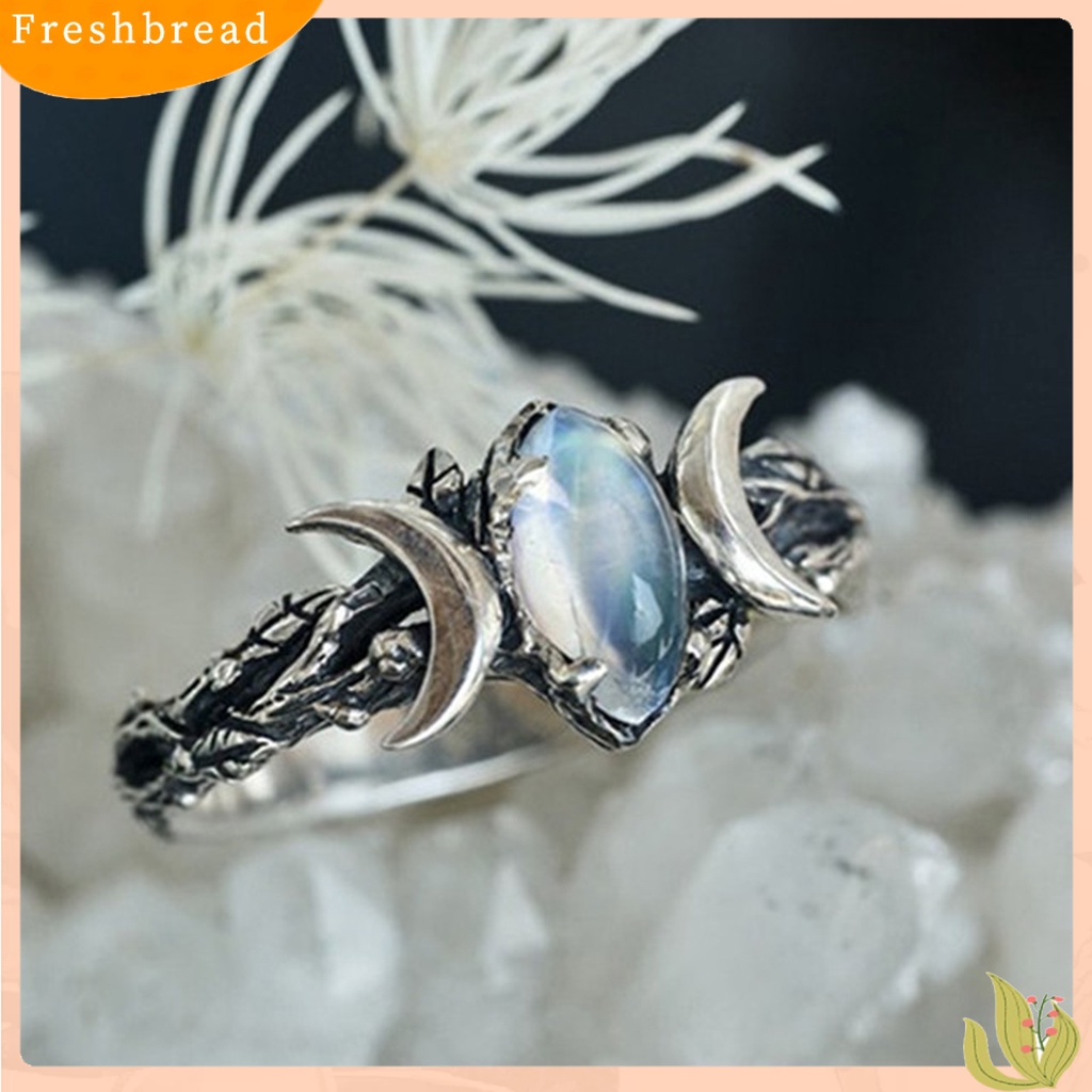 &lt; Freshbread &gt; Wanita Cincin Indah Pengerjaan Halus Warna Silver Retro Fashion Ring Untuk Pakaian Sehari-Hari