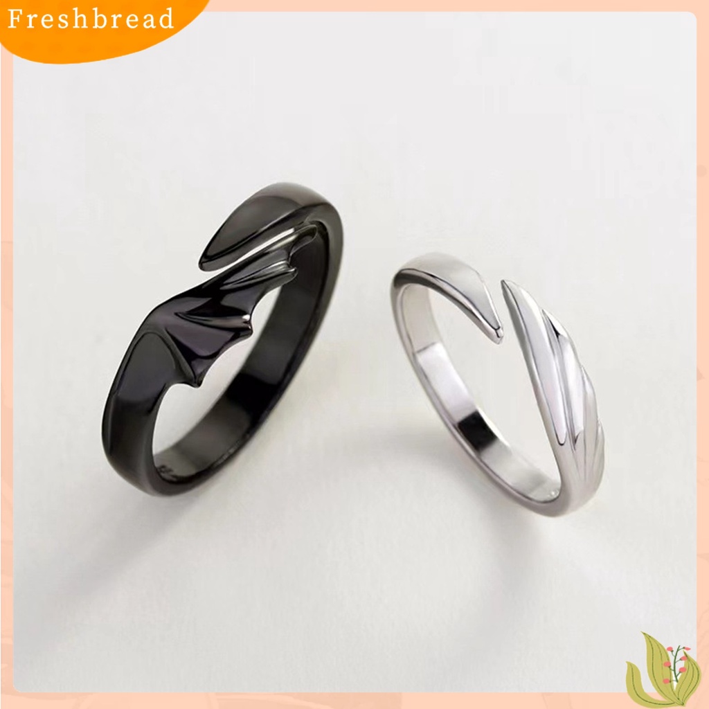 &lt; Freshbread &gt; 2Pcs Cincin Pasangan Bentuk Indah Logam Tahan Karat Bergaya Pertunangan Terbuka Cincin Hadiah Ulang Tahun Untuk Perempuan