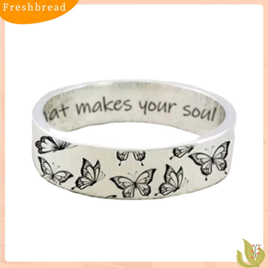 < Freshbread > Cincin Kupu-Kupu Ukir Vintage Trendi Paduan Kesederhanaan Chic Cincin Jari Hias Untuk Hadiah