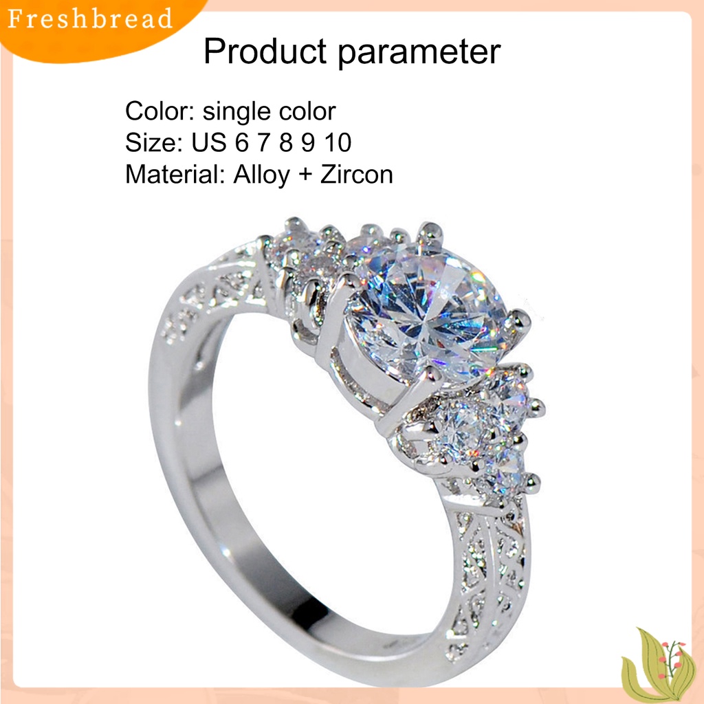 &lt; Freshbread &gt; Mewah Cubic Zirconia Bertatahkan Wanita Pertunangan Pesta Pernikahan Cincin Perhiasan Hadiah