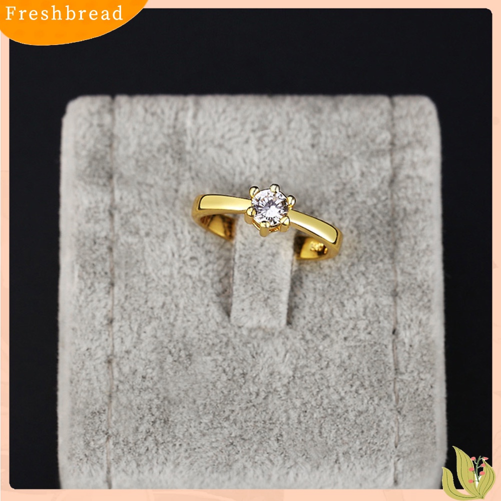 &lt; Freshbread &gt; Fashion Wanita Cubic Zirconia Disepuh Pernikahan Pertunangan Jari Cincin Perhiasan Hadiah