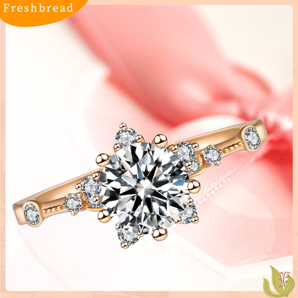 &lt; Freshbread &gt; Wanita Zirkon Bersinar Snowflake Open-end Ring Retro Circlet Perhiasan Pasangan Hadiah