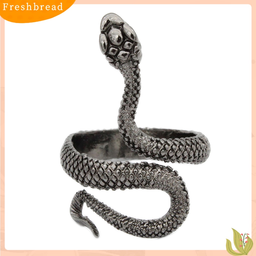 &lt; Freshbread &gt; Cincin Desain Bentuk Ular Adjustable Alloy Open Jewelry Finger Band Untuk Kehidupan Sehari-Hari