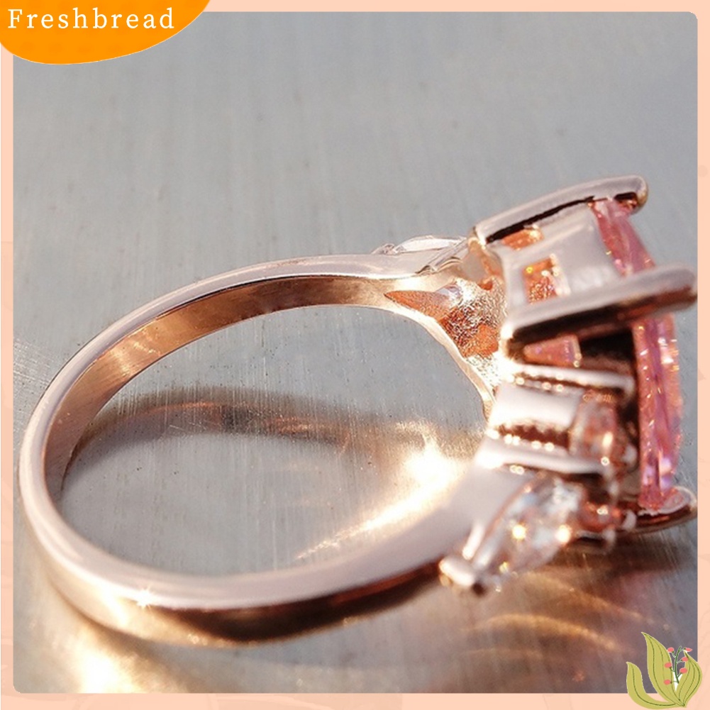&lt; Freshbread &gt; Fashion Wanita Bulat Berlian Imitasi Jari Cincin Perhiasan Pernikahan Hadiah Hari Valentine