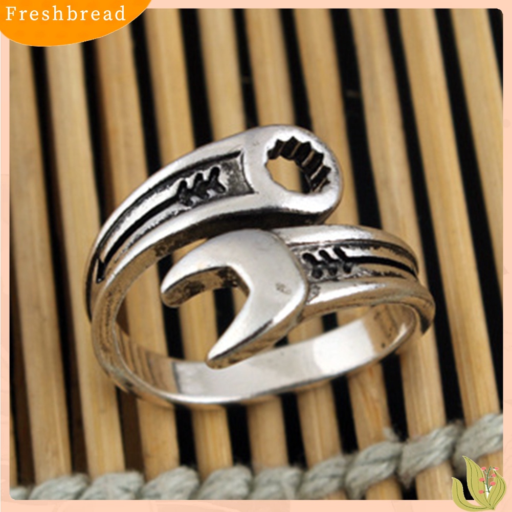 &lt; Freshbread &gt; Retro Adjustable Kreatif Pria Kunci Pas Spanner Pembukaan Cincin Jari Perhiasan Keren