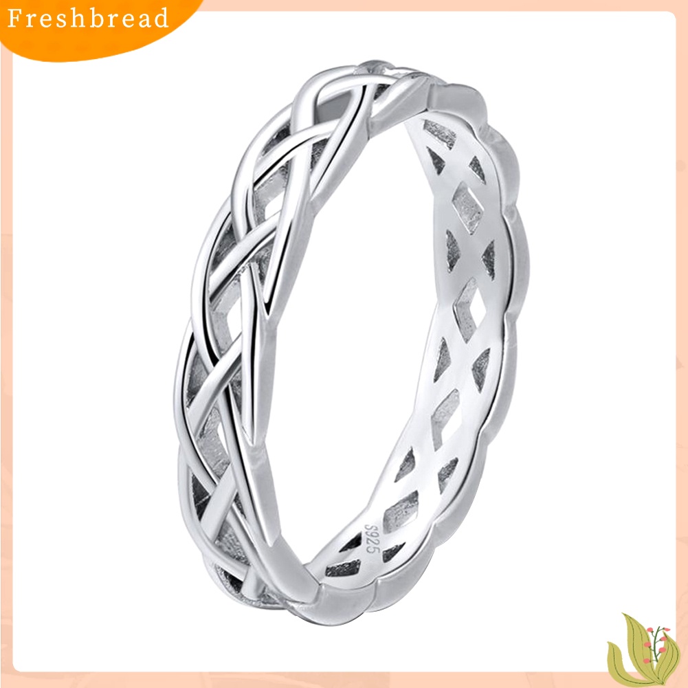 &lt; Freshbread &gt; Minimalis Wanita Memutar Bentuk Berongga Band Cincin Pernikahan Lamaran Perhiasan Hadiah