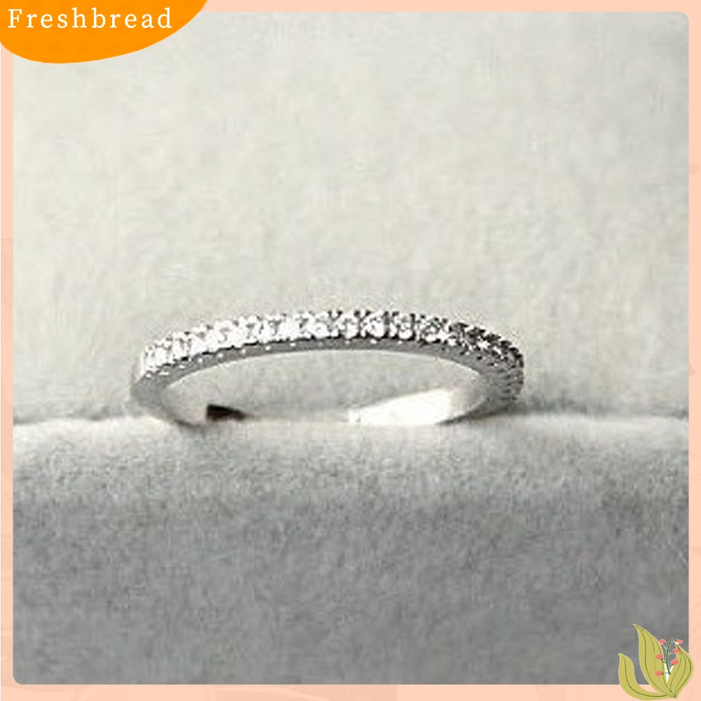 &lt; Freshbread &gt; Fashion Wanita925 Sterling Perak Berlian Imitasi Pernikahan Pertunangan Cincin Perhiasan