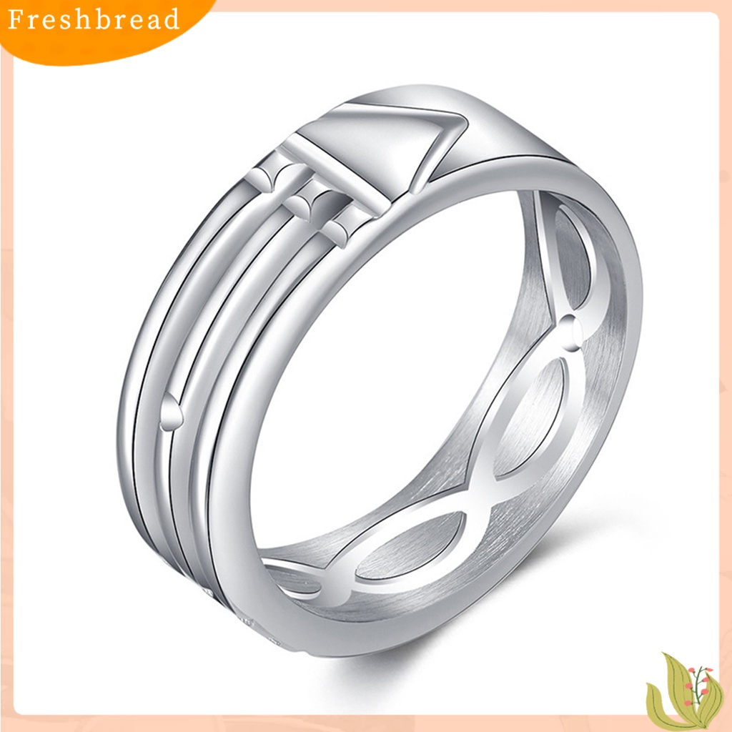 < Freshbread > Pria Cincin Sederhana Kilau Terang Permukaan Halus Geometris Electroplating Hias Hadiah Laki-Laki Pertunangan Pernikahan Cincin Fashion Perhiasan Untuk Perjamuan