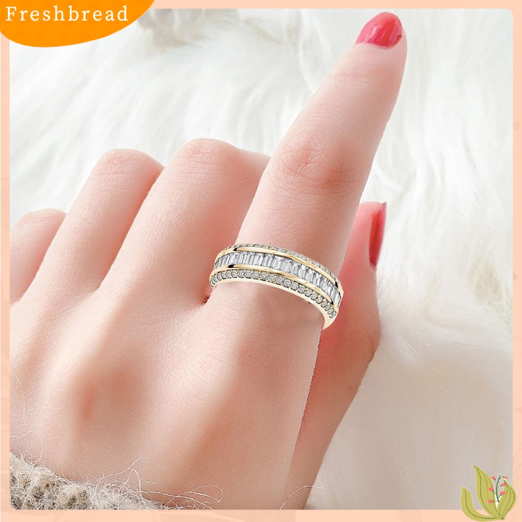 &lt; Freshbread &gt; Fashion Fidget Ring Berlian Imitasi Bertatahkan Semua Pertandingan Perhiasan Wanita Finger Ring Untuk Kehidupan Sehari-Hari