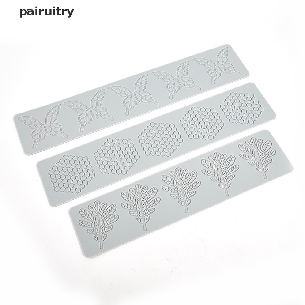 Prt Daun/Kupu/Honeycomb Design Lace Mat Fondant Cetakan Kue Sugar Craft Silicone PRT