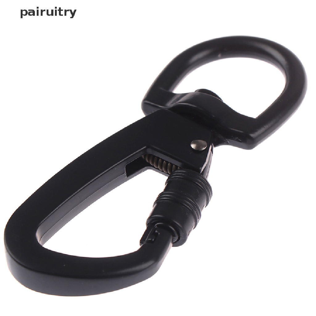 Prt 1PC Carabiner Pengunci Otomatis Gesper Tipe D Luar Ruangan Dengan Ring Rotag Putar PRT