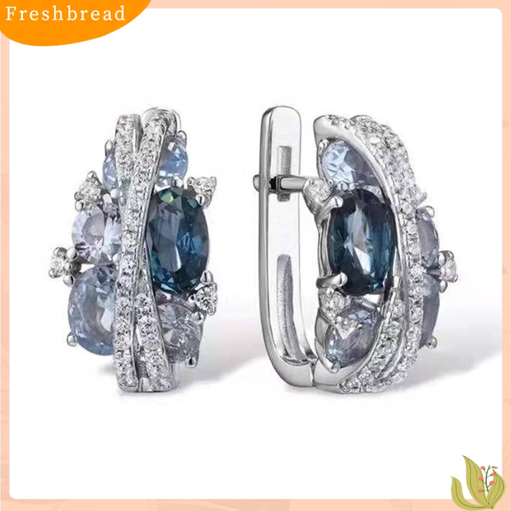 < Freshbread > 1pasang Anting Pejantan Double-Layer Berbentuk X Berongga Berkilau Temperamen Berlian Imitasi Dekorasi Tahan Luntur Retro Kreatif Cubic Zirconia Earrings Perhiasan Aksesori
