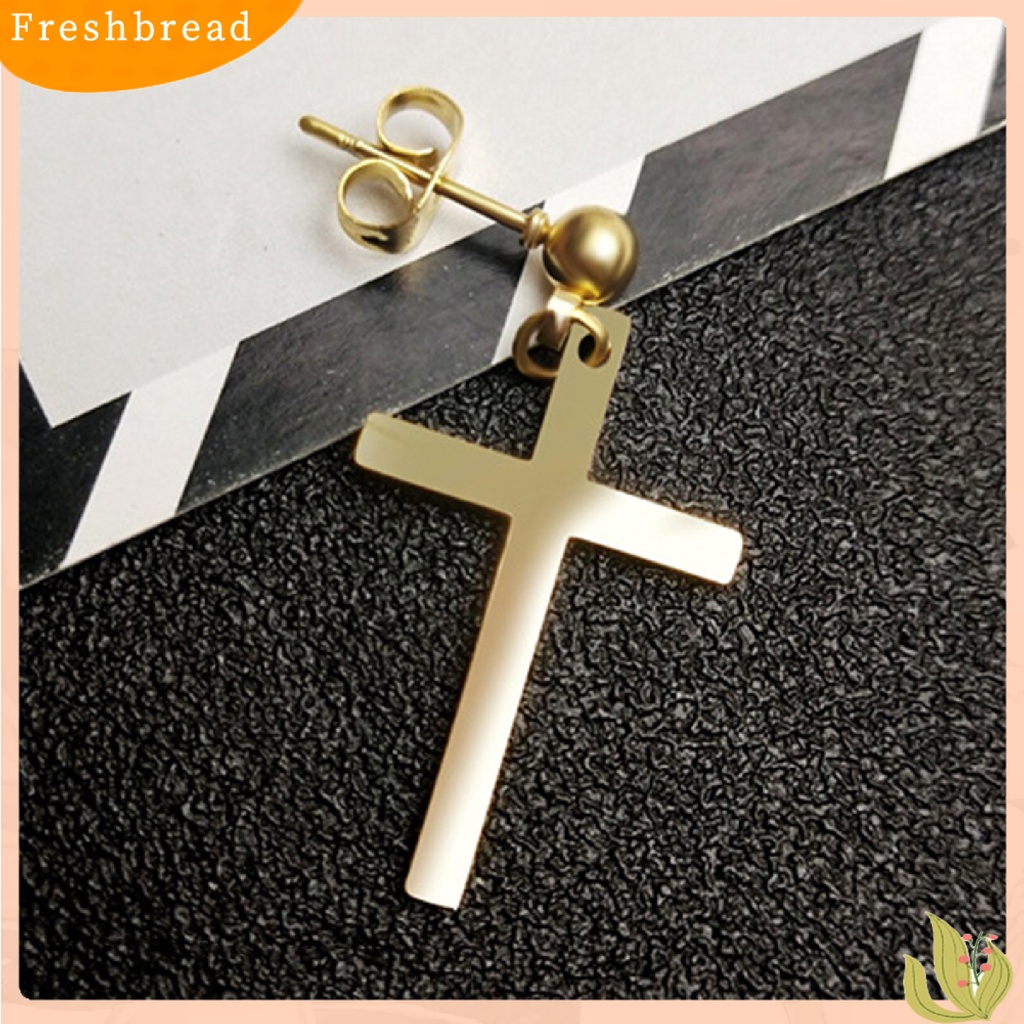 &lt; Freshbread &gt; Earring Unisex Anting Tusuk Juntai Salib Anti Karat Ringan Untuk Pesta