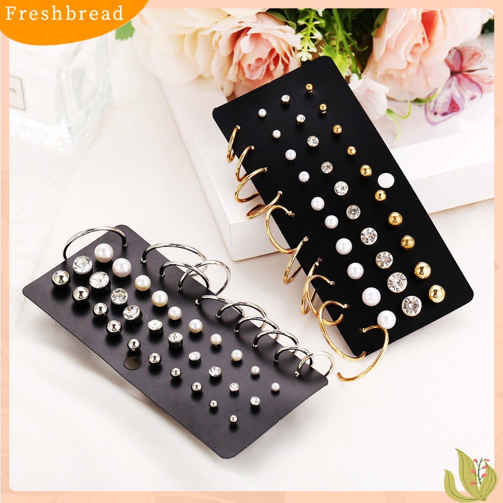 &lt; Freshbread &gt; 1set Anting Drop Warna Cerah Berkilau Efek Visual Tahan Korosi Bebas Alergi Hias Alloy Wanita All-Match Cinta Hati Gaya Women Earrings Set Untuk Anak Perempuan