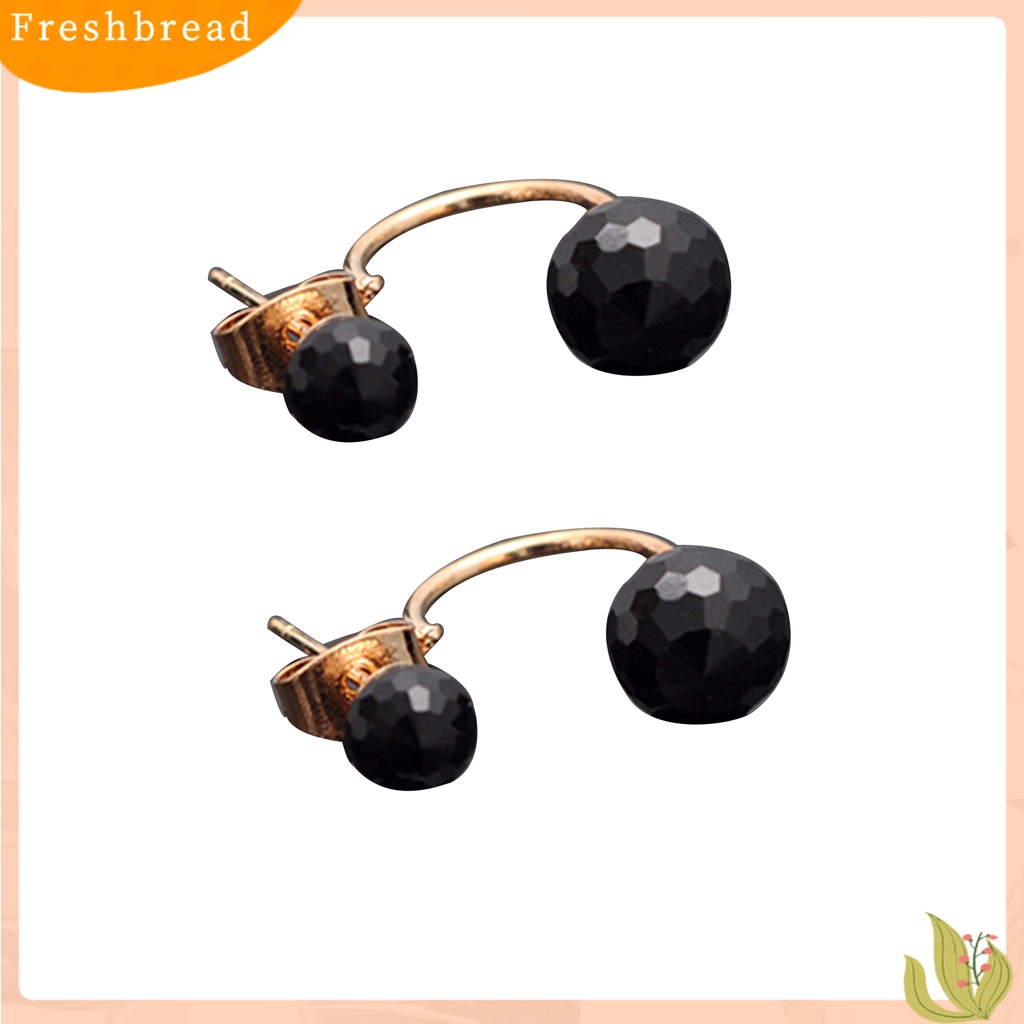 &lt; Freshbread &gt; Anting Desain Bola Ganda Tindik Ringan Mudah Serasi Dengan Anting Menjuntai Untuk Pesta