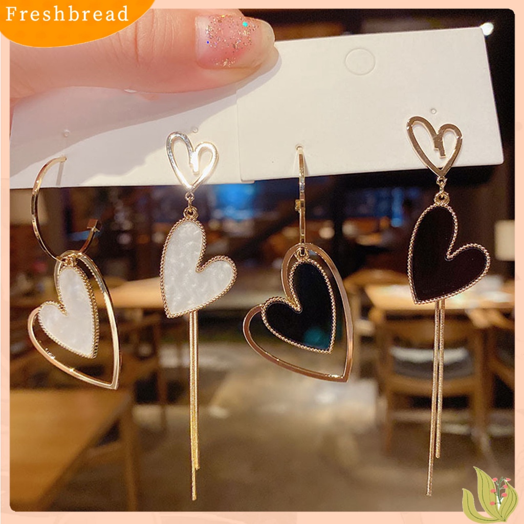 &lt; Freshbread &gt; 1pasang Anting Tusuk Asimetris Anti Karat Chic Cewek Asimetris Anting Panjang Untuk Pesta