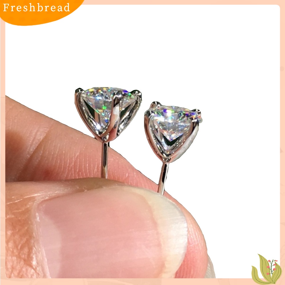 &lt; Freshbread &gt; Fashion Wanita Potongan Bulat Cubic Zirconia Hias Telinga Stud Anting Perhiasan Hadiah