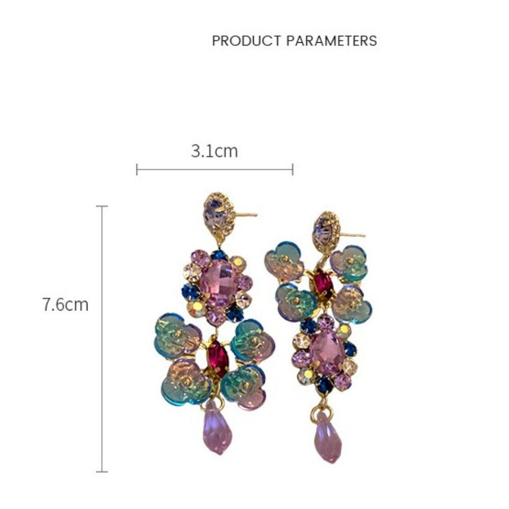 Anting Wanita Nanas Anting Asimetris Retro Warna-Warni Baru
