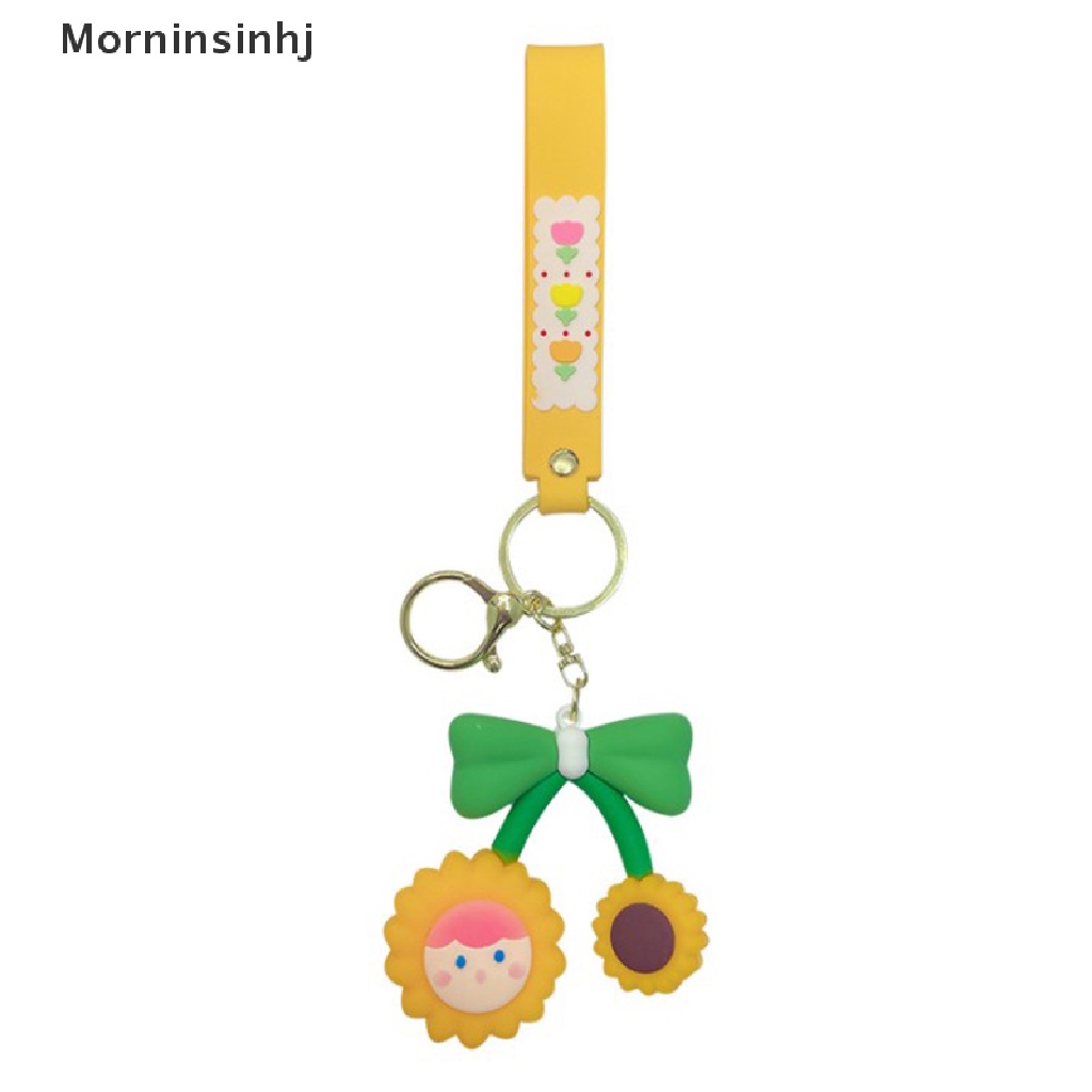 Mornin 2023bunga Matahari Manis Lucu Aksesoris Resin Karet Gantungan Kunci Untuk Wanita Trinket Key Chains Ring Car Bag Pendent Charm id