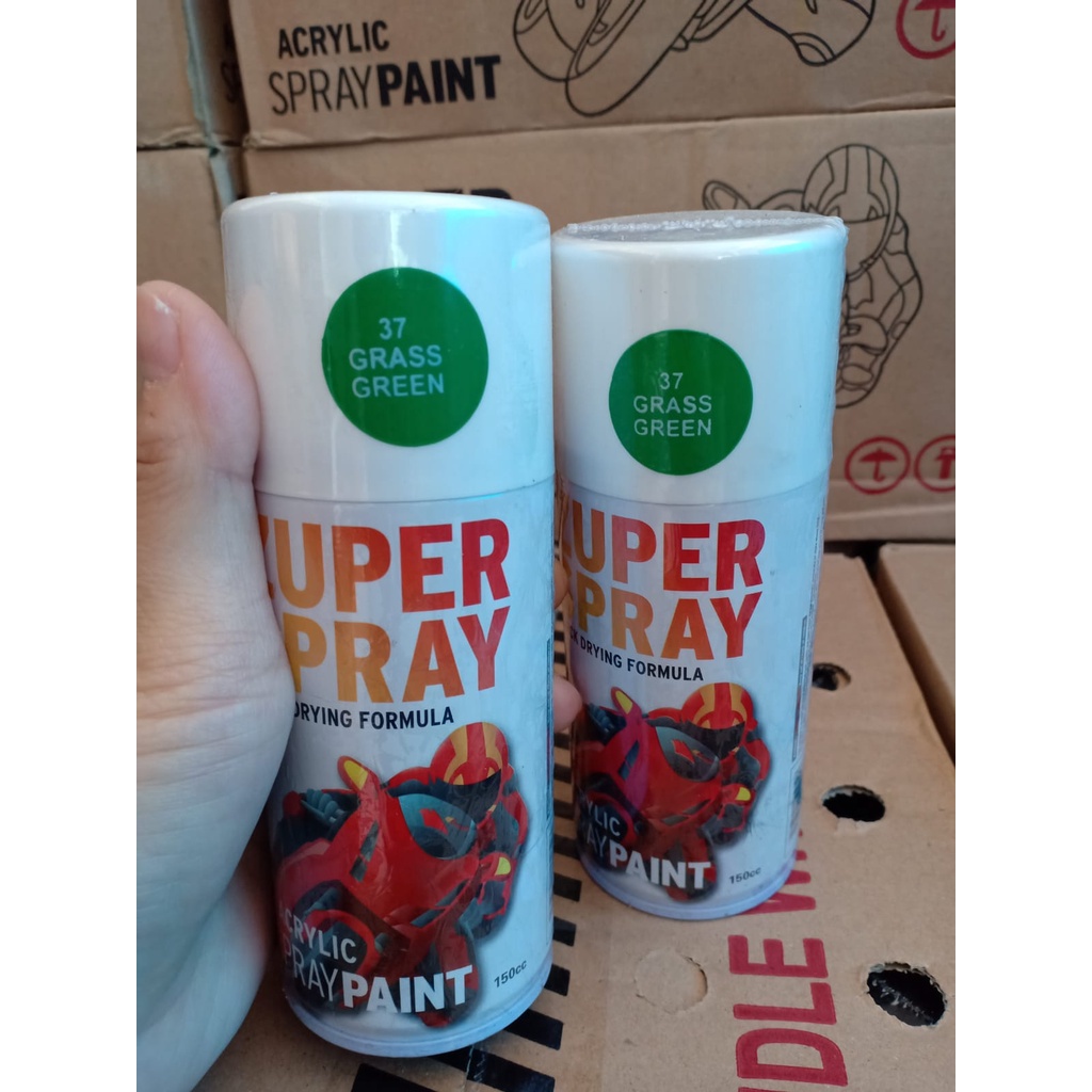 Zuper Spray Paint Pilok Pilox Warna Grass Green / Hijau Rumput (P 37) 150cc/150ml