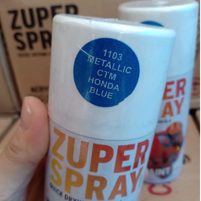 Zuper Spray Paint Pilok Pilox Warna Metallic Honda Blue / Biru Metalik (1103) 150cc/150ml