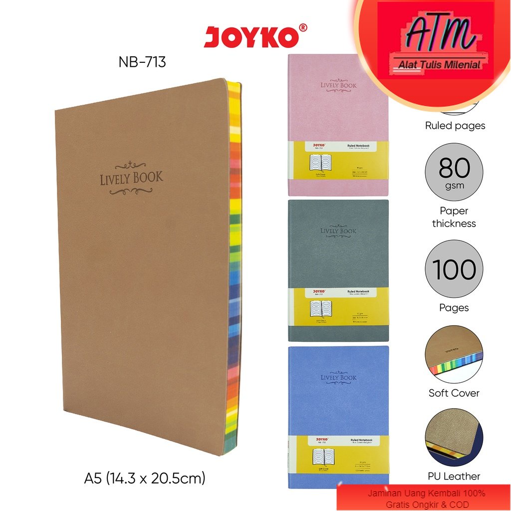 

Buku Tulis Catatan Bergaris Ruled Notebook Joyko NB-713 Lively Book