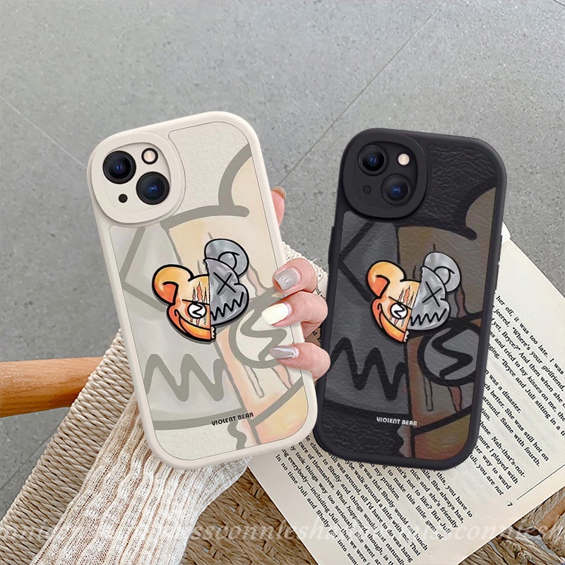 Casing Fashion Untuk Infinix Hot11 9 10 Play Hot 10s 10T 11s Infinix Note8Panas10 Lite Smart5 6 Trendi Merek Violent Bear Pasangan Lembut Tpu Case Penutup Belakang