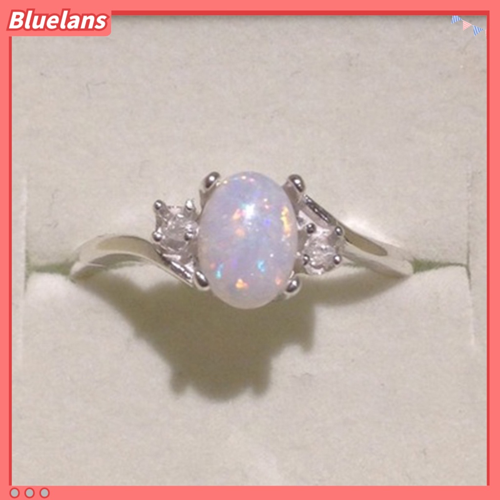 {In Stock} Cincin Kilau Imitasi Opal Berlian Imitasi Hias Tembaga Gaya Wanita Ring Untuk Pernikahan